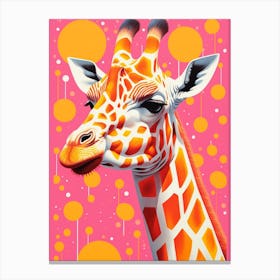 Abstract Giraffe Yellow & Pink Pattern 4 Canvas Print