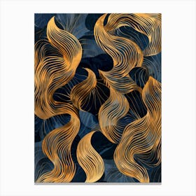 Abstract Gold Wavy Pattern 1 Canvas Print