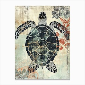 Wallpaper Textured Sea Turtle 2 Canvas Print