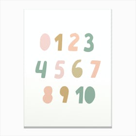 Girls Numbers Print Canvas Print