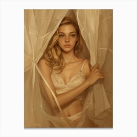 Woman In Lingerie Canvas Print