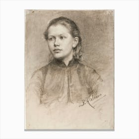 Portrait Of A Young Woman (1890), Pekka Halonen Canvas Print