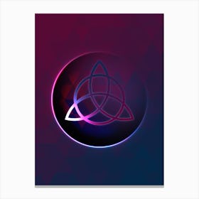 Geometric Neon Glyph on Jewel Tone Triangle Pattern 184 Canvas Print