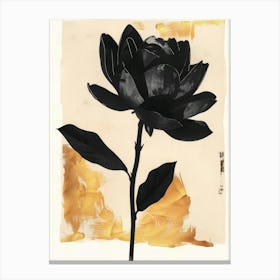 Black Peony Canvas Print