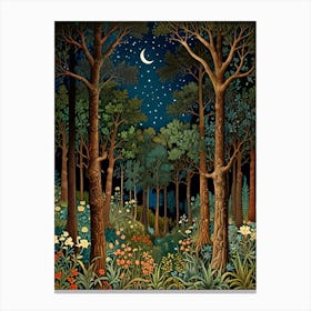 William Morris Night In The Forest 22 Canvas Print