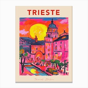 Trieste 2 Italia Travel Poster Canvas Print