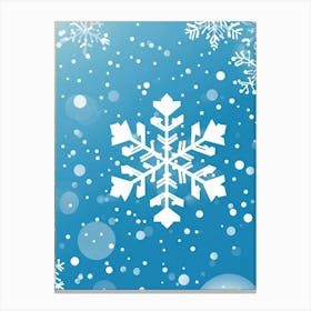 Abstract Vector Illustration Of A Merry Snowflake Nestled In Winter Frost Central On A Background A (3) Canvas Print