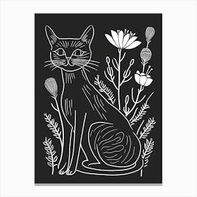 Cymric Cat Minimalist Illustration 3 Canvas Print