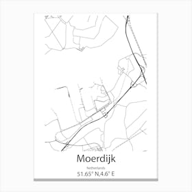 Moerdijk,Netherlands Minimalist Map Canvas Print