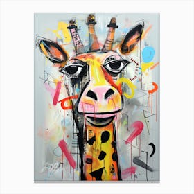 Giraffe 54 Basquiat style Canvas Print