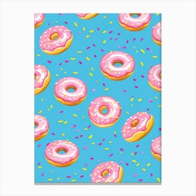 An Abstract Pattern Of Tiny Donuts Swirling With A Blend Of Pastel Pink Blue And Yellow Hues Set (2) Canvas Print