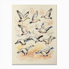 Geese In Flight 2 Canvas Print