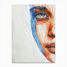 Drawing Of A Woman'S Face 1 Canvas Print