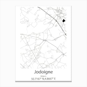 Jodoigne,Belgium Minimalist Map Canvas Print