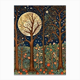 William Morris Moonlight In The Forest 104 Canvas Print