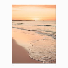 Beadnell Bay Beach Northumberland At Sunset 1 Canvas Print
