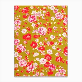 Snapdragon Floral Print Retro Pattern 2 Flower Canvas Print