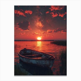 Sunset On The Lake Canvas Print