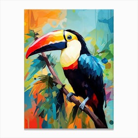 Colourful Watercolour Toucan 2 Canvas Print