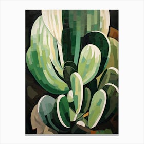 Modern Abstract Cactus Painting Echinocereus Cactus 1 Canvas Print