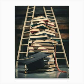 Stack Of Books And Ladders Canvas Print