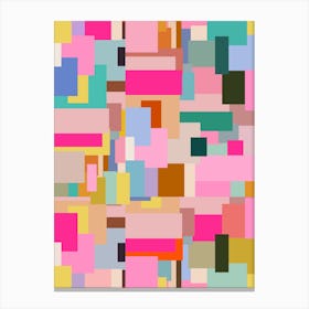 Mid Century Colorful Geometric | 01 Canvas Print