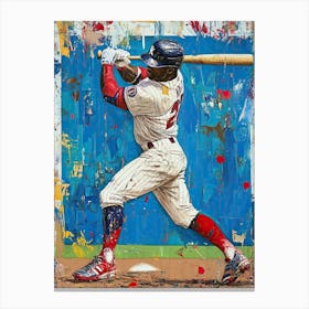 Baseball Player Swinging A Bat 1 Canvas Print