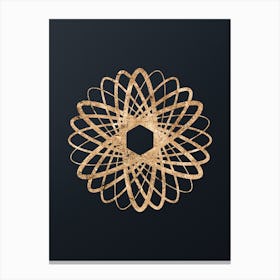 Abstract Geometric Gold Glyph on Dark Teal n.0320 Canvas Print
