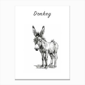 B&W Donkey 2 Poster Canvas Print