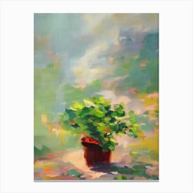 Jade Plant Impressionist Painting Plant Canvas Print