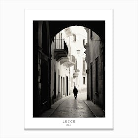 Poster Of Lecce, Italy, Black And White Analogue Photography 4 Canvas Print