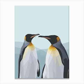 Emperor Penguin Bleaker Island Minimalist Illustration Illustration 4 Canvas Print