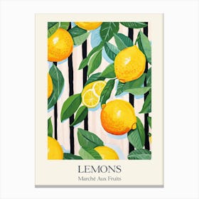 Marche Aux Fruits Lemons Fruit Summer Illustration 3 Canvas Print