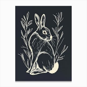 American Sable Rabbit Minimalist Illustration 4 Canvas Print