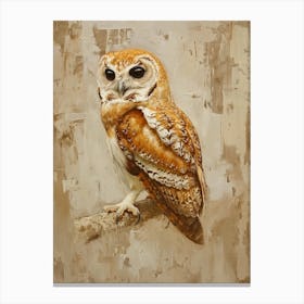 Burmese Fish Owl Painting 3 Canvas Print