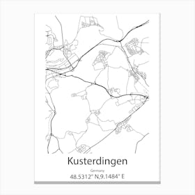 Kusterdingen,Germany Minimalist Map Canvas Print