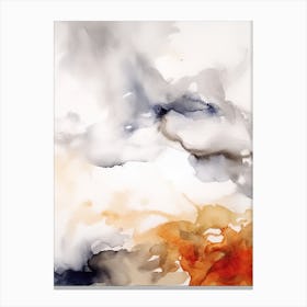Watercolour Abstract White And Orange 3 Canvas Print