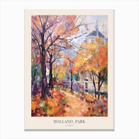 Autumn City Park Painting Holland Park London 4 Poster Canvas Print