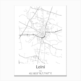 Leini,Italy Minimalist Map Canvas Print