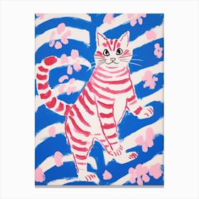 Striped Cat 5 Canvas Print