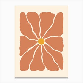 Abstract Flower 01 - Terracotta Canvas Print