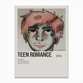 Teen Romance By Lil Peep Minimalist Album Poster 1 Canvas Print