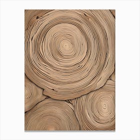 Abstract Modern Wood Rings 2 Canvas Print