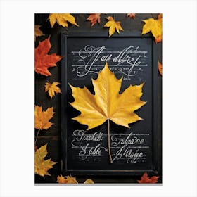 A Maple Leaf Intricately Crafted In Vibrant Yellow And Orange Hues To Showcase Autumns Majesty Re (2) Canvas Print