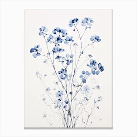 Blue Botanical Gypsophila Babys Breath 1 Canvas Print