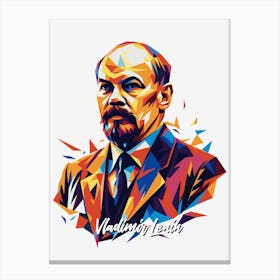 Vladimir Lenin 03 Portrait WPAP Pop Art Canvas Print