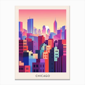 Chicago Colourful Travel Poster 5 Canvas Print