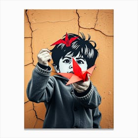 Origami Boy Canvas Print