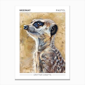 Meerkat Pastel Watercolour 4 Poster Stampe su tela