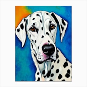 Dalmatian 2 Fauvist Style dog Canvas Print